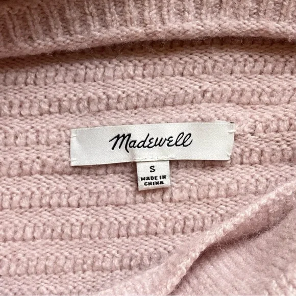 Madewell Wool Blend Sweater Women’s Size Small Mockneck Belmont Blush Pink Top S - Picture 5 of 10